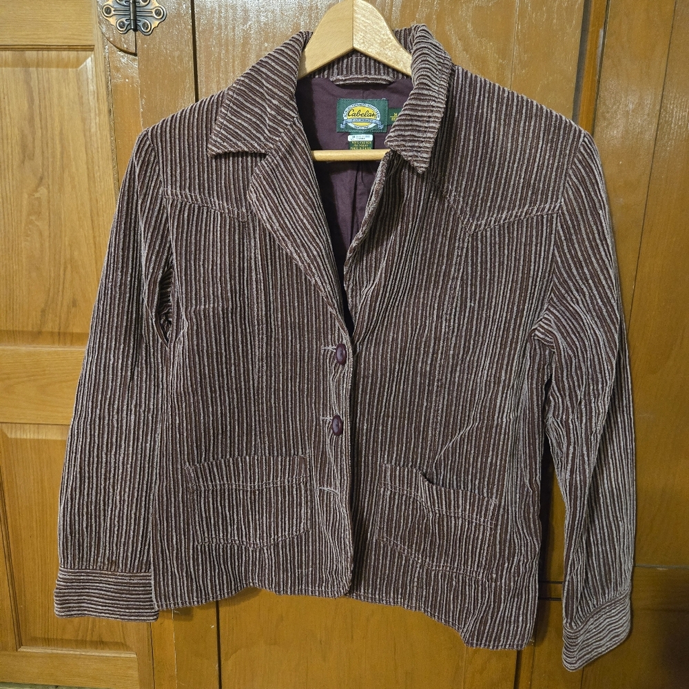Cabela’s Blazer Jacket Wine ribbed cotton women’s size medium